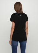 Футболка жіноча fiona Only Women чорна з маленьким білим лого ззаду