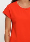 Футболка женская Only Women оранжевая с оранжевым логотипом сзади
