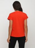 Футболка женская Only Women оранжевая с оранжевым логотипом сзади