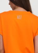 Футболка жіноча Fiona Only Women помаранчева зі сріблястим лого ззаду