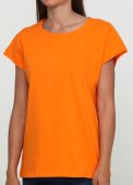 Футболка жіноча Fiona Only Women помаранчева зі сріблястим лого ззаду