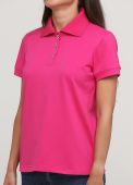 Футболка Polo жіноча Only Women фуксія з чорним лого ззаду