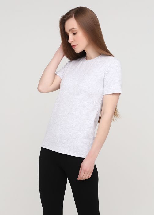 Футболка жіноча sheina Only Women сіра з сірим лого ззаду