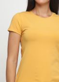 Футболка женская Only Women горчичная с золотым лого сзади