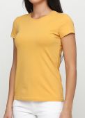 Футболка женская Only Women горчичная с золотым лого сзади
