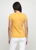 Футболка женская Only Women горчичная с золотым лого сзади