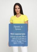 Футболка жіноча sheina V-виріз Only Women жовта з жовтим лого ззаду