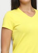 Футболка жіноча sheina V-виріз Only Women жовта з жовтим лого ззаду