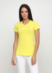 Футболка женская V-вырез Only Women желтая с желтым лого сзади Футболка женская V-вырез Only Women желтая с желтым лого сзади
