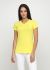 Футболка женская V-вырез Only Women желтая с желтым лого сзади