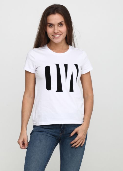 Футболка женская Only Women белая с большим лого впереди
