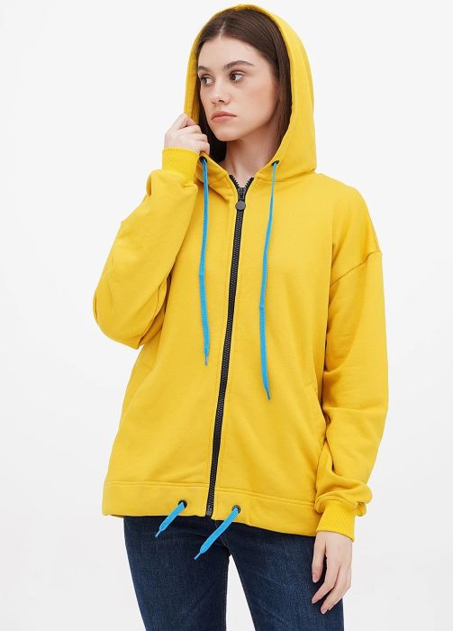 Толстовка женская демисезонная Only Women горчичная (двунитка петля)
