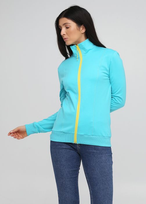 Толстовка жіноча демісезонна Only Women м'ятна з комірцем стійкою