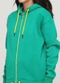 Толстовка женская зимняя Only Women зелёная с боковыми карманами
