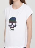Футболка женская fiona Only Women белая с черепом