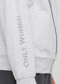 Толстовка жіноча демісезонна Only Women світло-сіра зі стандартною блискавкою