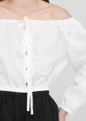 Топ женский Only Women белый из льна с пуговицами из бамбука