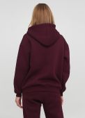 Толстовка женская зимняя Only Women сливовая с рибаной внизу