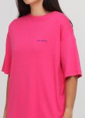 Футболка жіноча Only Women фуксія з вишивкою електрик спереду (oversize)