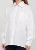 Сорочка жіноча Only Women біла з льону з білими гудзиками